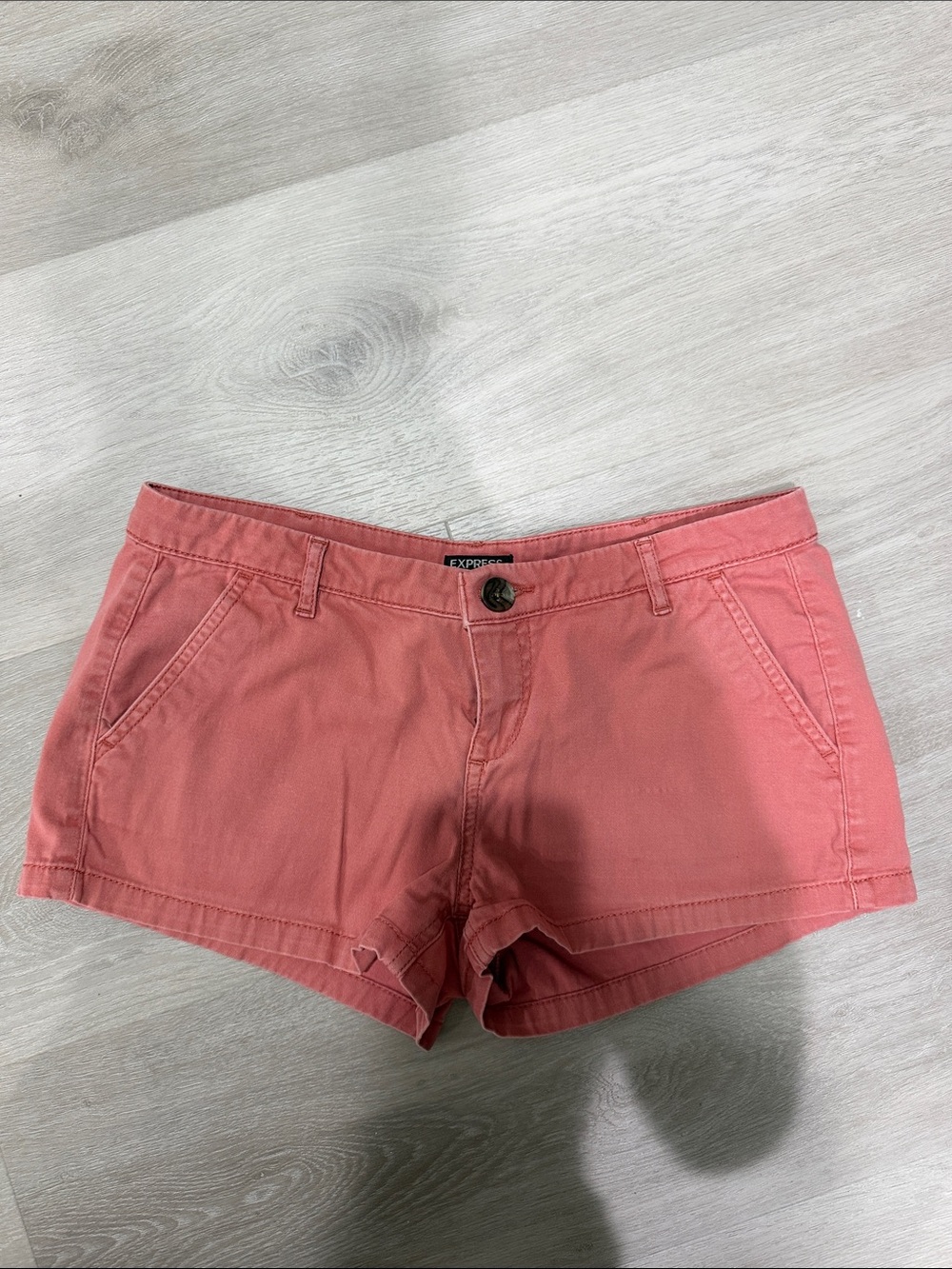Express Coral Cotton Blend Jean Shorts